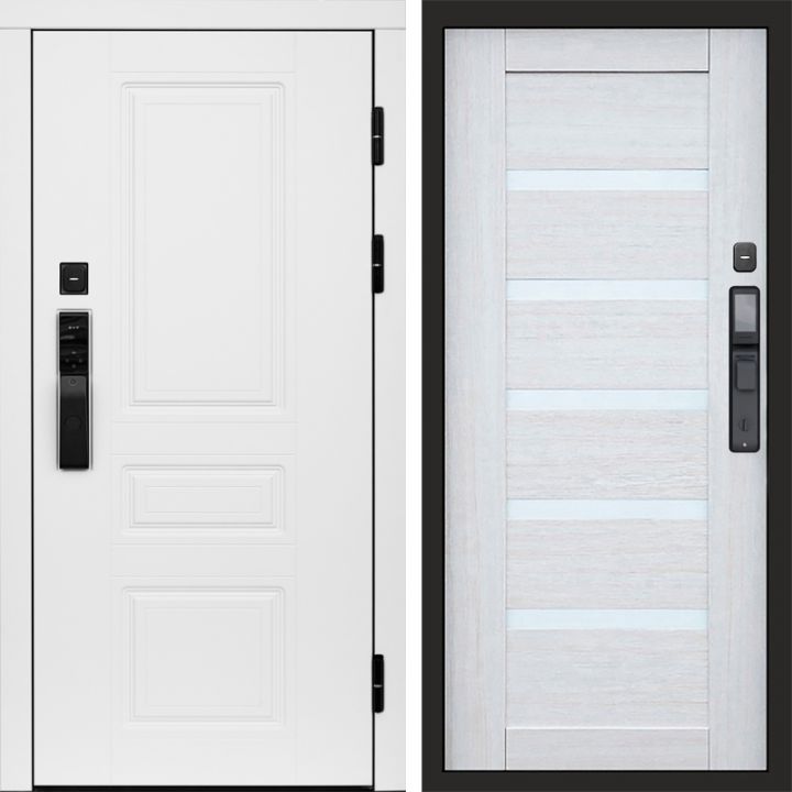 Входная дверь Termo-door ОРЕГОН WHITE с электронным замком Царга лиственница