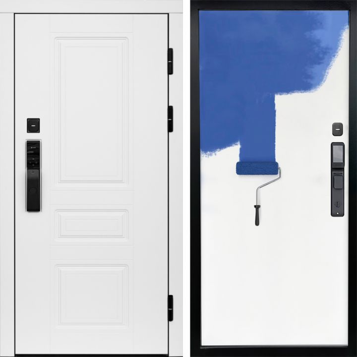 Входная дверь Termo-door ОРЕГОН WHITE с электронным замком Грунт под покраску