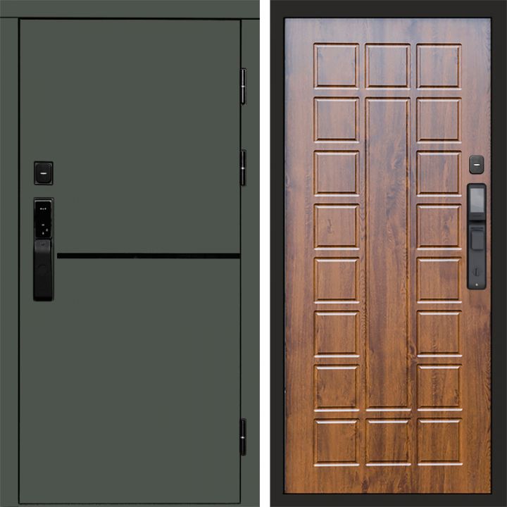 Входная дверь Termo-door ТРЕНД GREEN с электронным замком Престиж дуб