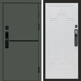 Входная дверь Termo-door ТРЕНД GREEN с электронным замком Арка белое дерево