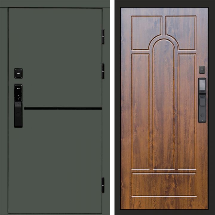 Входная дверь Termo-door ТРЕНД GREEN с электронным замком Арка дуб