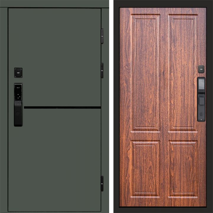 Входная дверь Termo-door ТРЕНД GREEN с электронным замком Орех стандарт