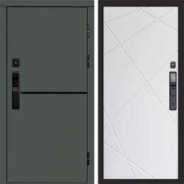 Входная дверь Termo-door ТРЕНД GREEN с электронным замком Лучи белый