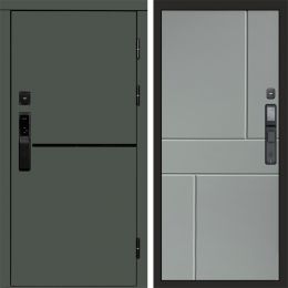 Входная дверь Termo-door ТРЕНД GREEN с электронным замком Горизонт Грей Софт