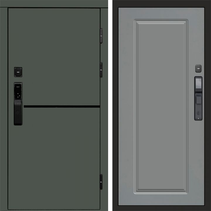 Входная дверь Termo-door ТРЕНД GREEN с электронным замком Гранд Грей Софт