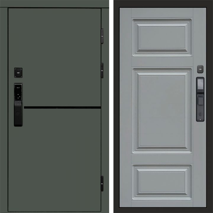 Входная дверь Termo-door ТРЕНД GREEN с электронным замком Лион Грей Софт