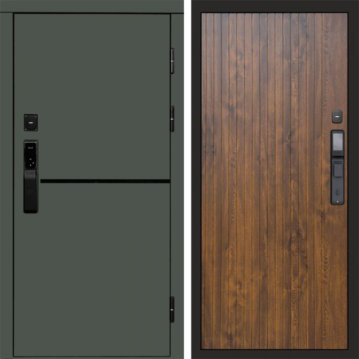Входная дверь Termo-door ТРЕНД GREEN с электронным замком FLAT Дуб