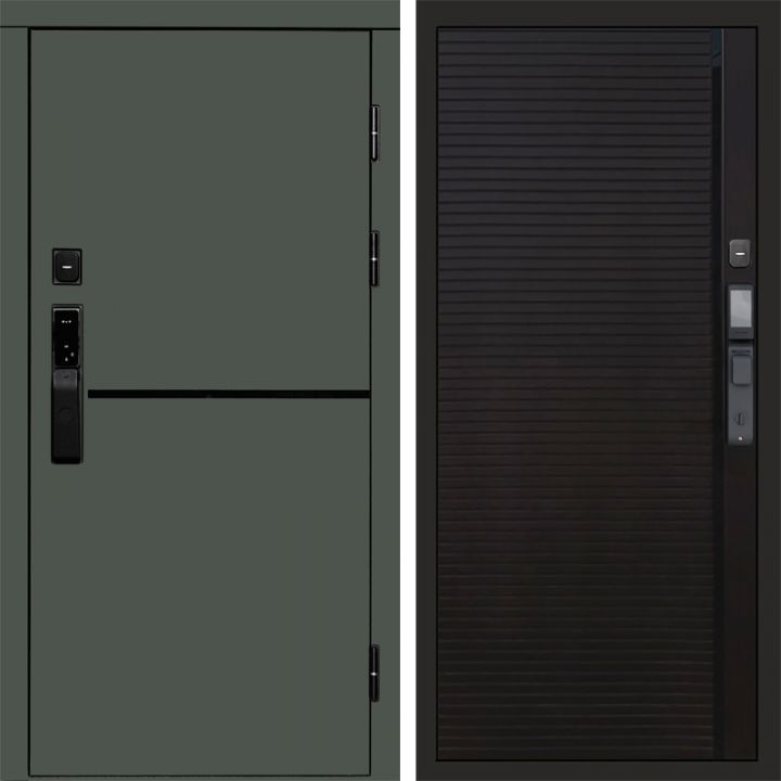 Входная дверь Termo-door ТРЕНД GREEN с электронным замком Porte black