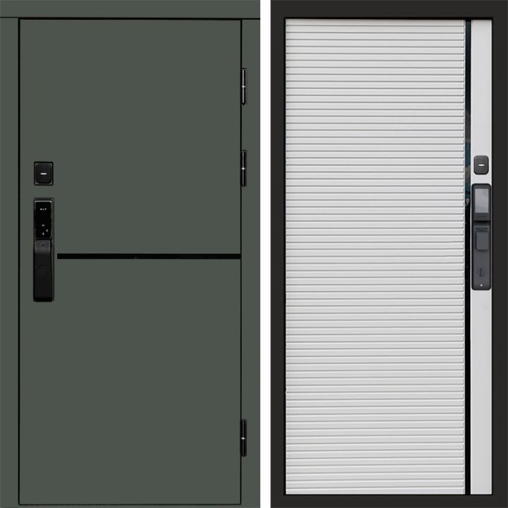 Входная дверь Termo-door ТРЕНД GREEN с электронным замком Porte white