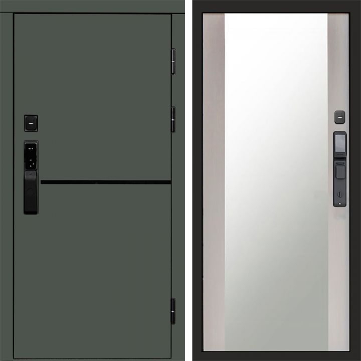 Входная дверь Termo-door ТРЕНД GREEN с электронным замком Зеркало лиственница