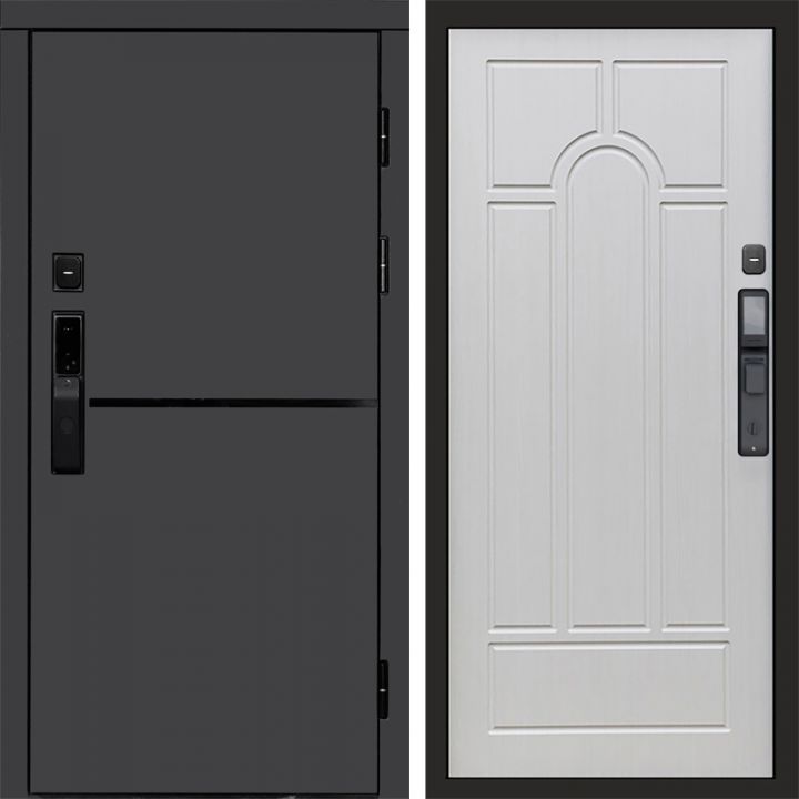 Входная дверь Termo-door ТРЕНД ГРАФИТ с электронным замком Арка лиственница
