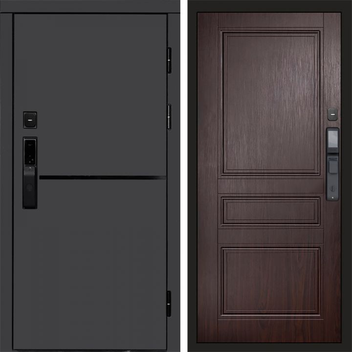 Входная дверь Termo-door ТРЕНД ГРАФИТ с электронным замком Класскика венге