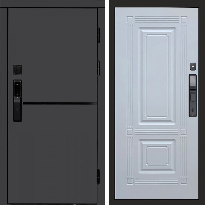 Входная дверь Termo-door ТРЕНД ГРАФИТ с электронным замком Мадрид Белый Софт