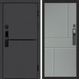 Входная дверь Termo-door ТРЕНД ГРАФИТ с электронным замком Горизонт Грей Софт