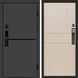 Входная дверь Termo-door ТРЕНД ГРАФИТ с электронным замком Горизонт Слоновая Кость