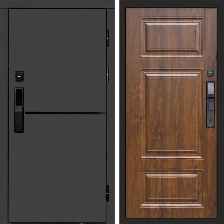 Входная дверь Termo-door ТРЕНД ГРАФИТ с электронным замком Лион Дуб