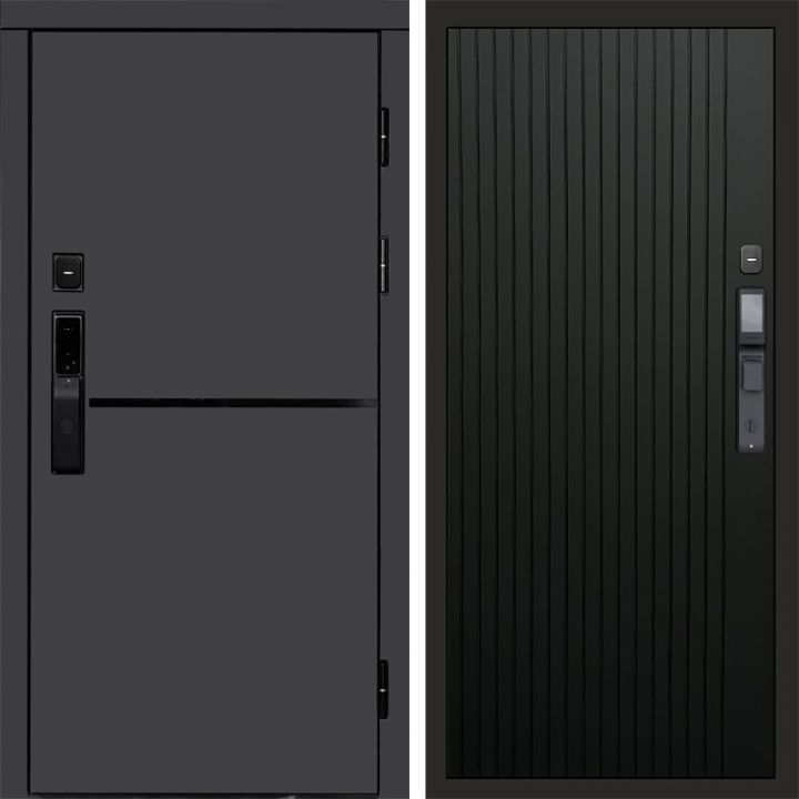 Входная дверь Termo-door ТРЕНД ГРАФИТ с электронным замком FLAT Черный Кварц