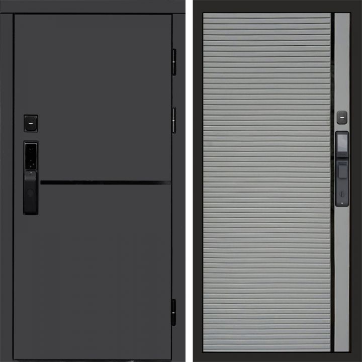 Входная дверь Termo-door ТРЕНД ГРАФИТ с электронным замком PORTE Грей Софт