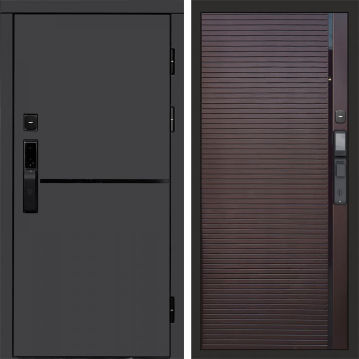 Входная дверь Termo-door ТРЕНД ГРАФИТ с электронным замком PORTE Шоколад
