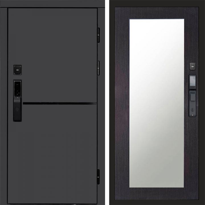 Входная дверь Termo-door ТРЕНД ГРАФИТ с электронным замком Зеркало Триумф венге