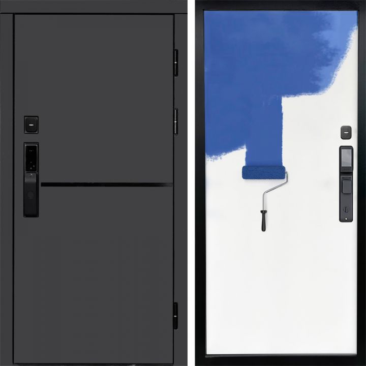 Входная дверь Termo-door ТРЕНД ГРАФИТ с электронным замком Грунт под покраску