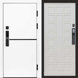 Входная дверь Termo-door ТРЕНД WHITE с электронным замком Престиж бежевый матовый