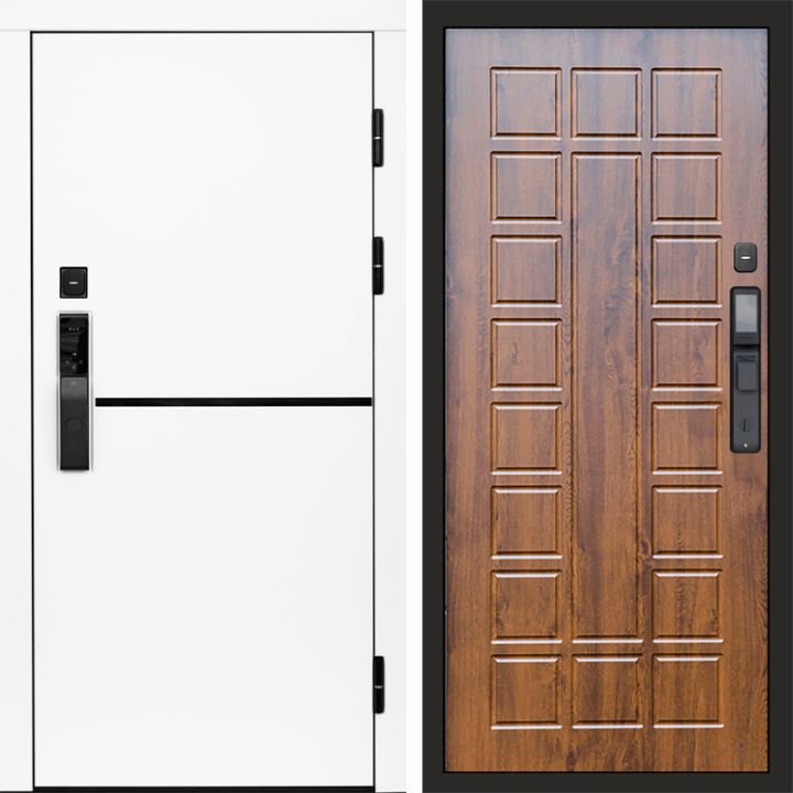 Входная дверь Termo-door ТРЕНД WHITE с электронным замком Престиж дуб