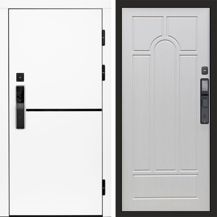 Входная дверь Termo-door ТРЕНД WHITE с электронным замком Арка лиственница