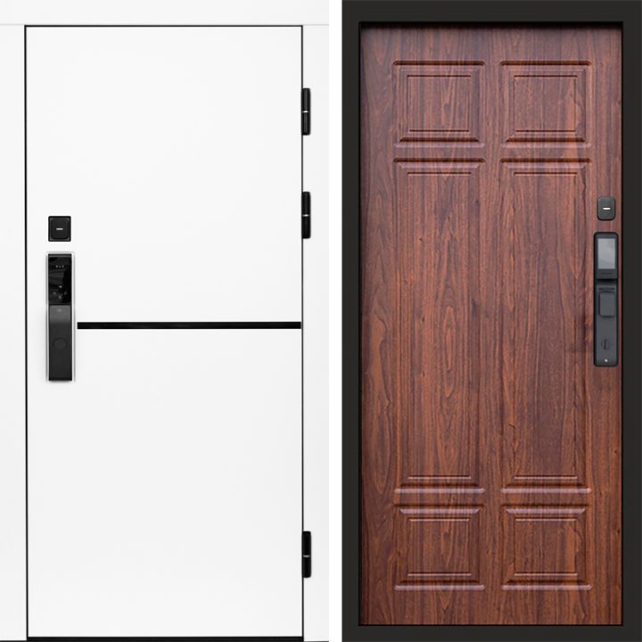 Входная дверь Termo-door ТРЕНД WHITE с электронным замком Орех премиум