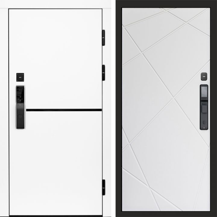 Входная дверь Termo-door ТРЕНД WHITE с электронным замком Лучи белый