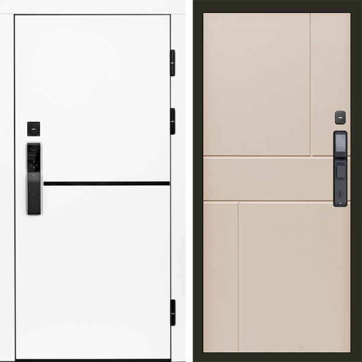 Входная дверь Termo-door ТРЕНД WHITE с электронным замком Горизонт Слоновая Кость
