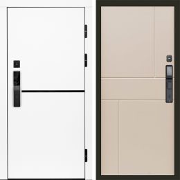 Входная дверь Termo-door ТРЕНД WHITE с электронным замком Горизонт Слоновая Кость