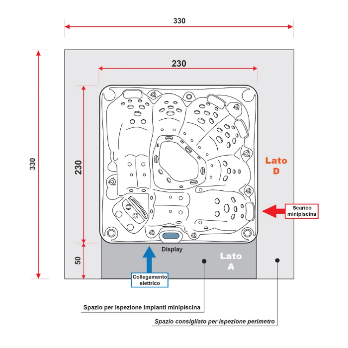 Спа бассейн Gruppo Treesse Rodas 230х230 ФОТО