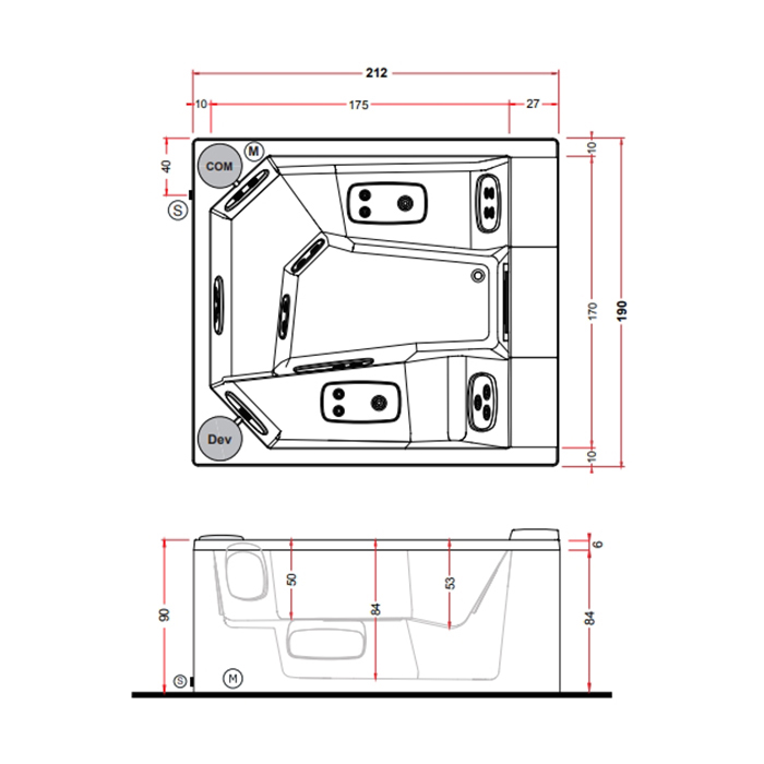 Спа бассейн Gruppo Treesse Quarz Light 235 235x215x90 ФОТО