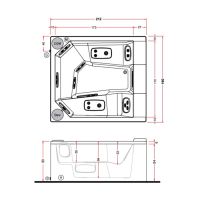 Спа бассейн Gruppo Treesse Quarz Light 235 235x215x90 схема 5