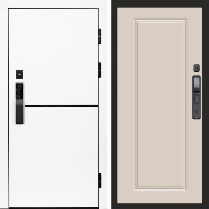 Входная дверь Termo-door ТРЕНД WHITE с электронным замком Гранд Слоновая Кость
