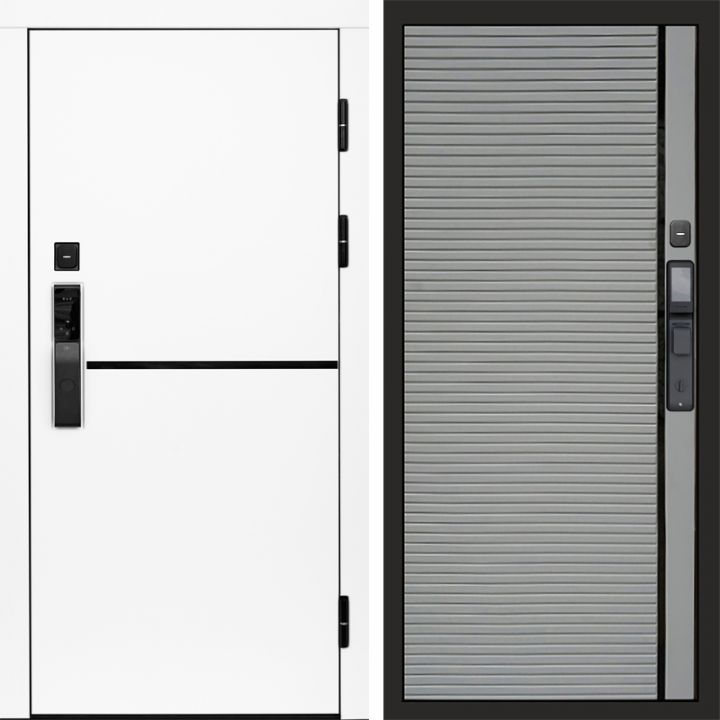 Входная дверь Termo-door ТРЕНД WHITE с электронным замком PORTE Грей Софт