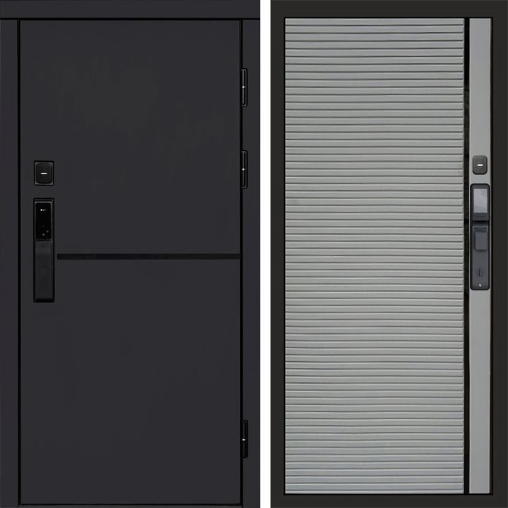 Входная дверь Termo-door ТРЕНД BLACK с электронным замком PORTE Грей Софт