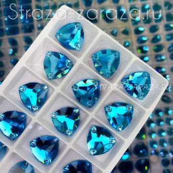 DeLuxe Пришивные Стразы Aquamarine Триллиант 16 мм