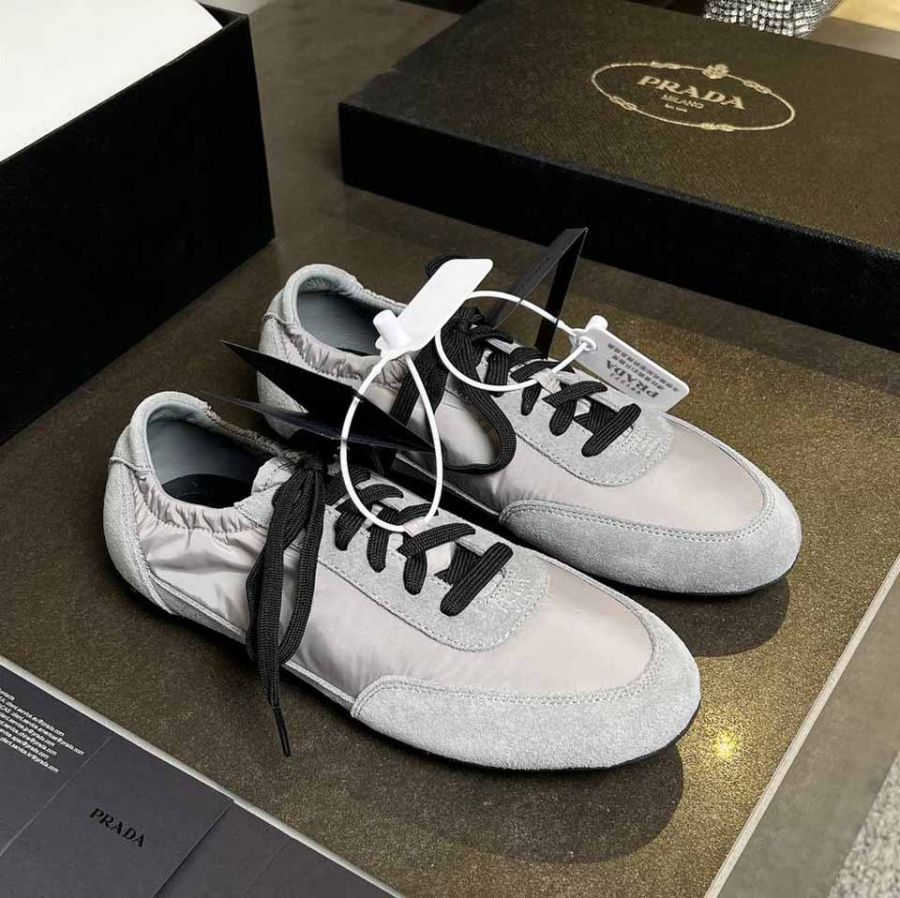 Кроссовки PRADA Collapse Re-Nylon and suede sneakers Premium