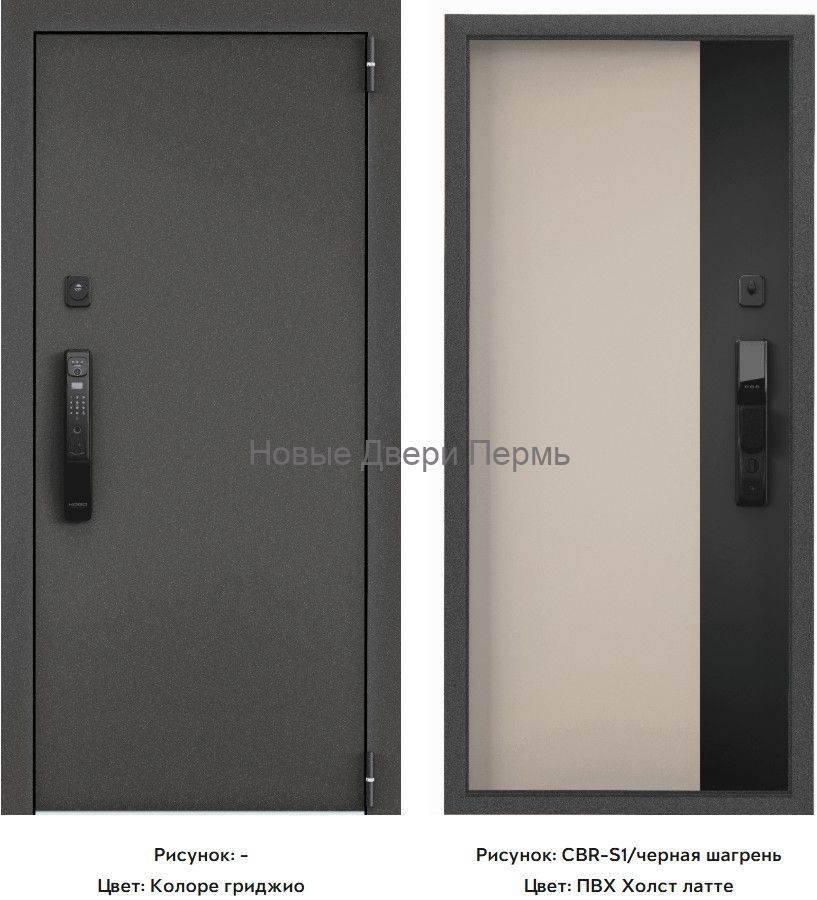 CYBER PRO MP Колоре гриджио / ПВХ Дуб песок горизонт CBR-S1 входная дверь