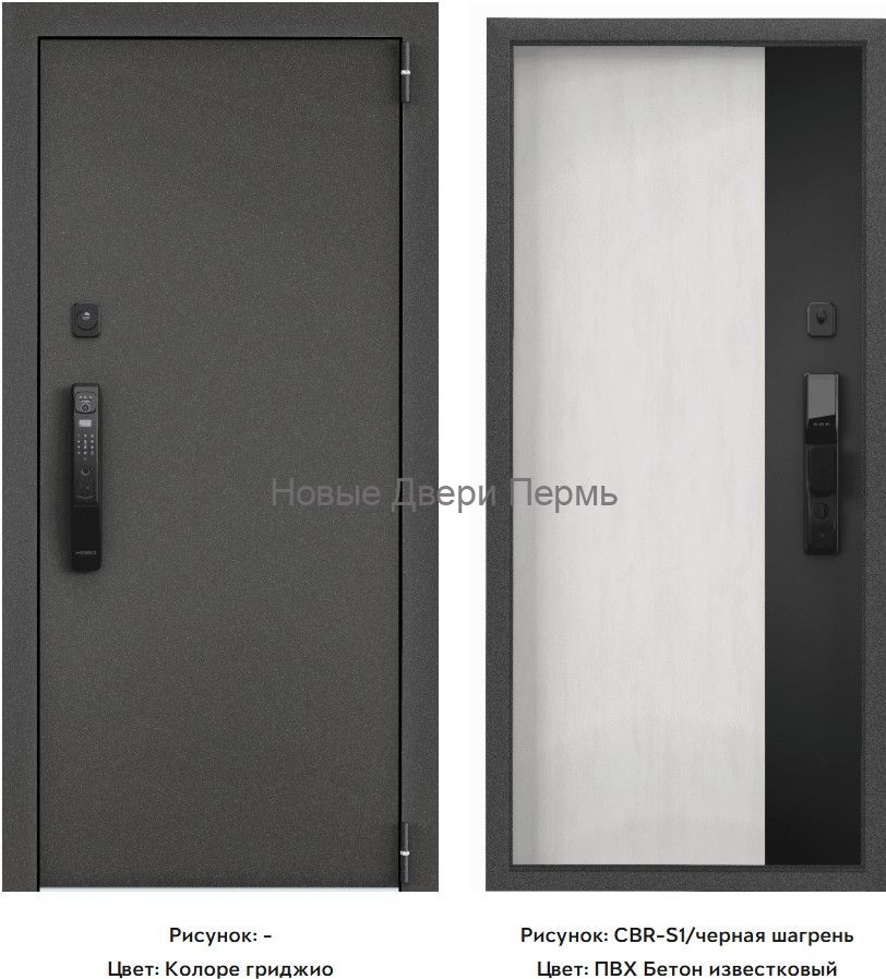 CYBER PRO MP Колоре гриджио / ПВХ Дуб песок горизонт CBR-S1 входная дверь
