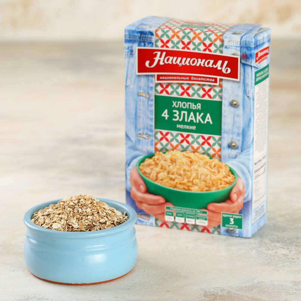 Каша 4 злака мелкие националь