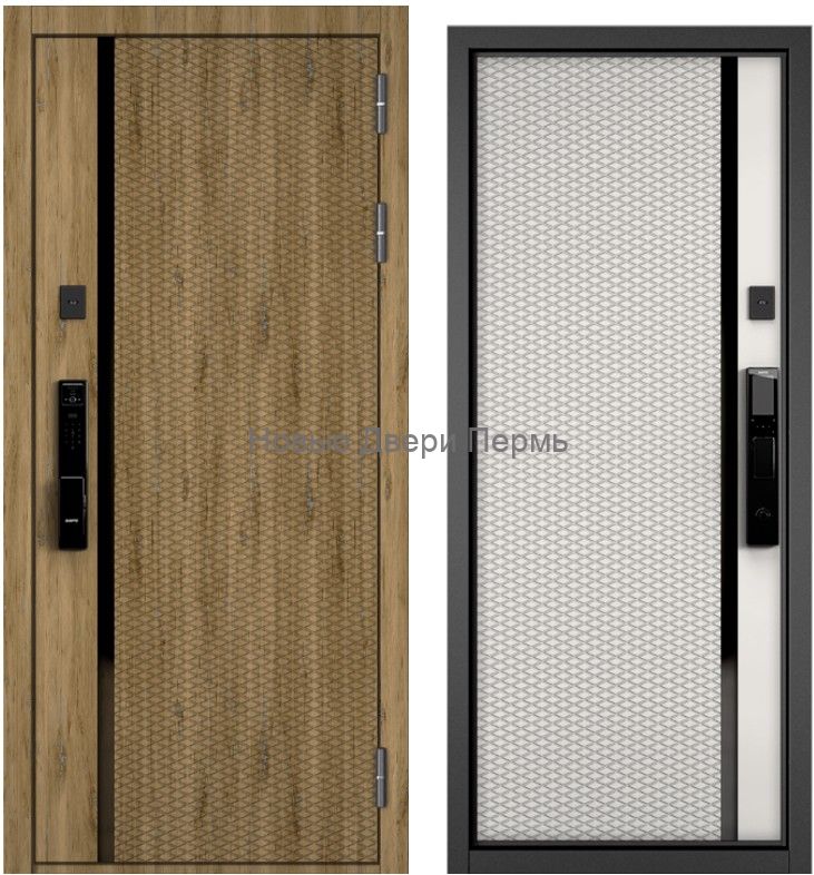 Входная дверь Mastino CITY MAX IQ  РР ПВХ SI9/ ПВХ белый софт SI9 с электронным замком