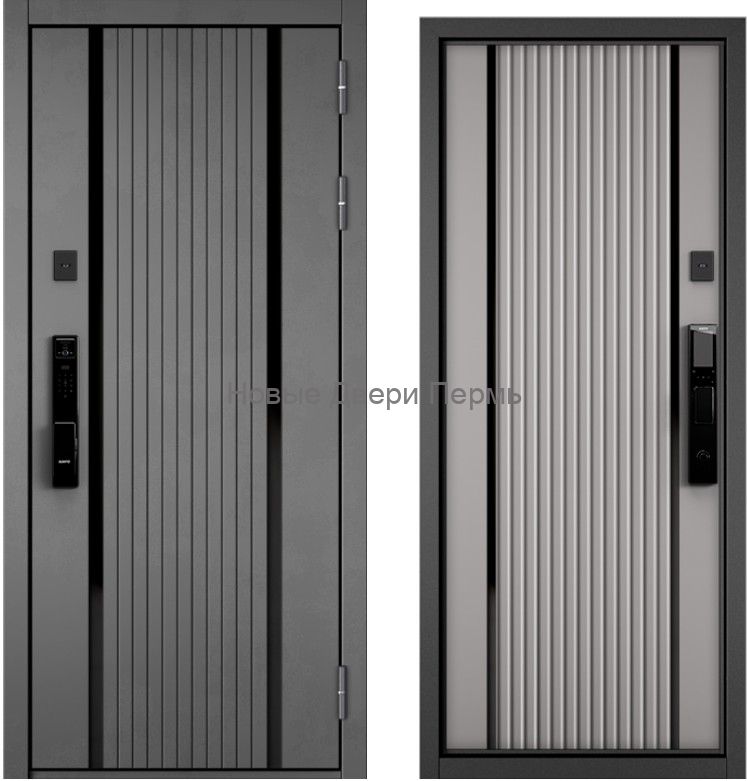 Входная дверь Mastino CITY MAX IQ  РР ПВХ SI10/ ПВХ белый софт SI10 с электронным замком