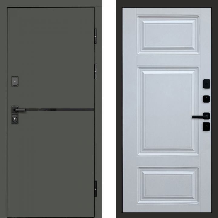 Входная дверь Termo-door Тренд Грин Лион Белый Софт