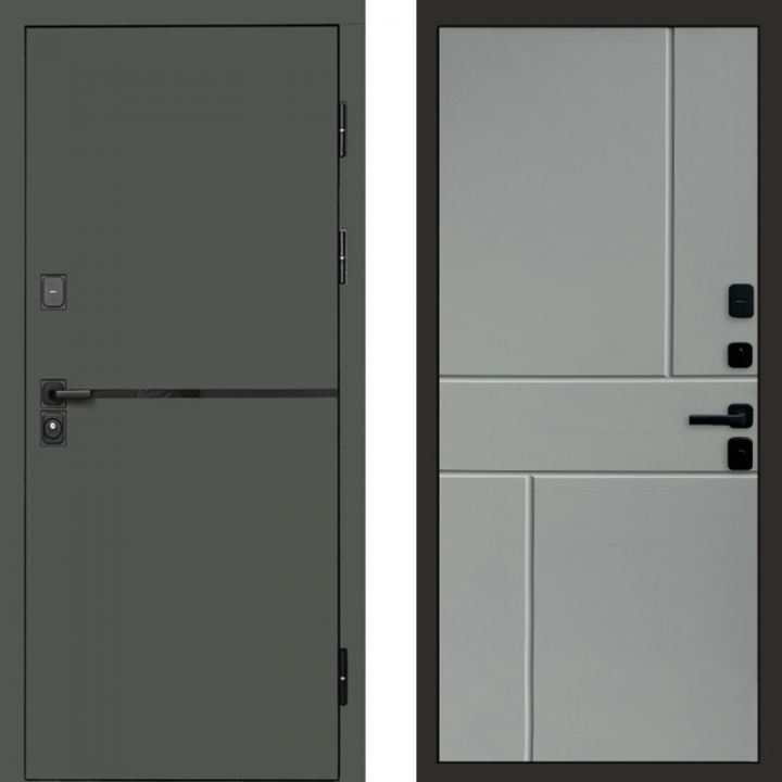 Входная дверь Termo-door Тренд Грин Горизонт Грей Софт