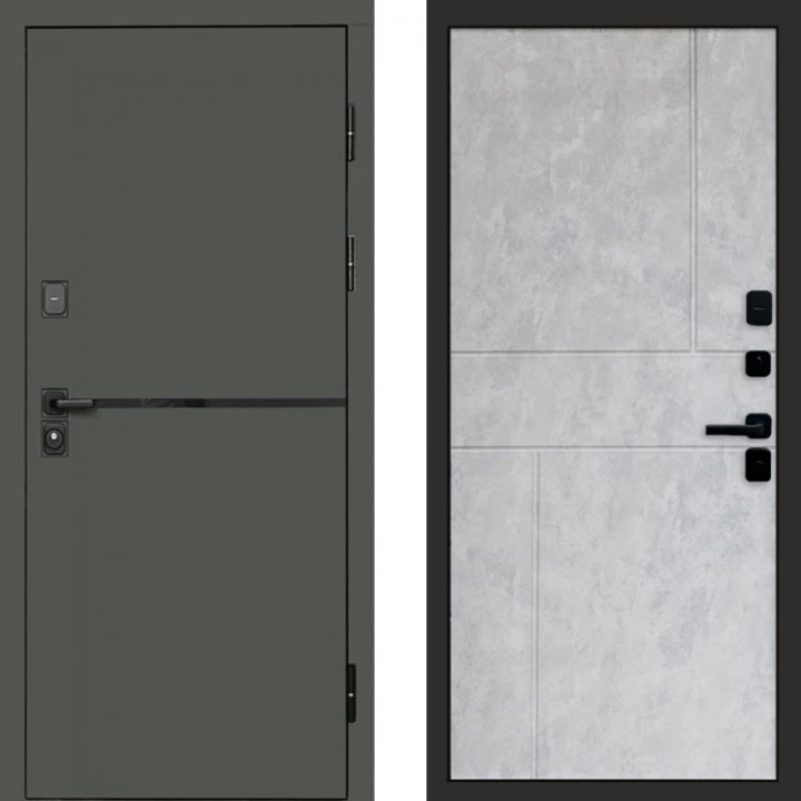 Входная дверь Termo-door Тренд Грин Горизонт бетон светлый