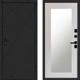 Входная дверь Termo-door Лучи BLACK Блэк Зеркало Триумф лиственница
