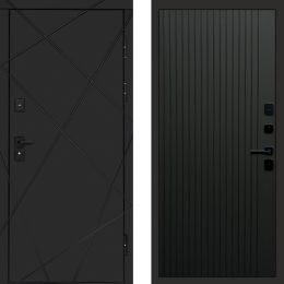 Входная дверь Termo-door Лучи BLACK FLAT Черный Кварц